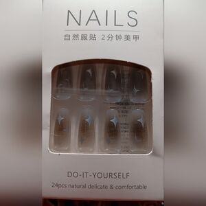 🍉 Sz. MED OMBRE BLK/SILVER/GRAY WITH STARS. SQ TIP, LONGER NAILS!